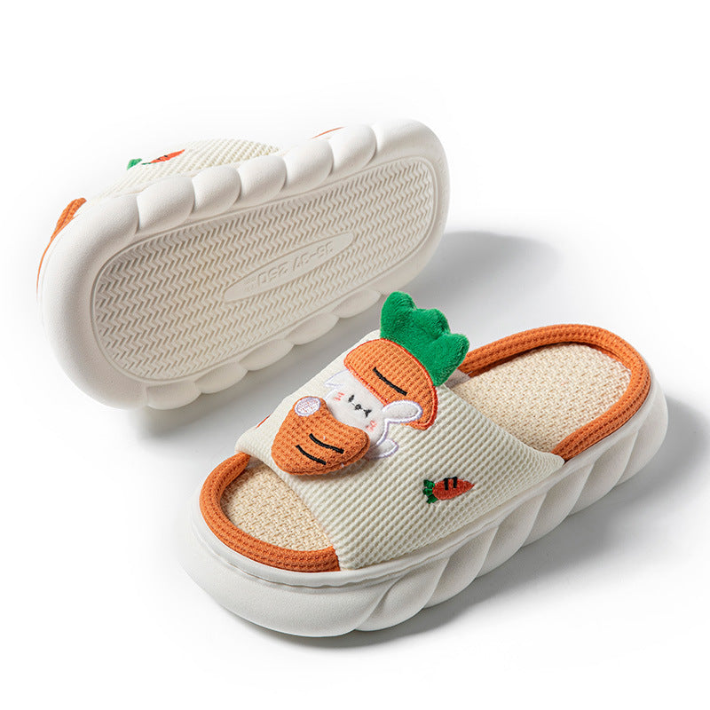 Wholesale Summer Cotton Linen Frog Slippers